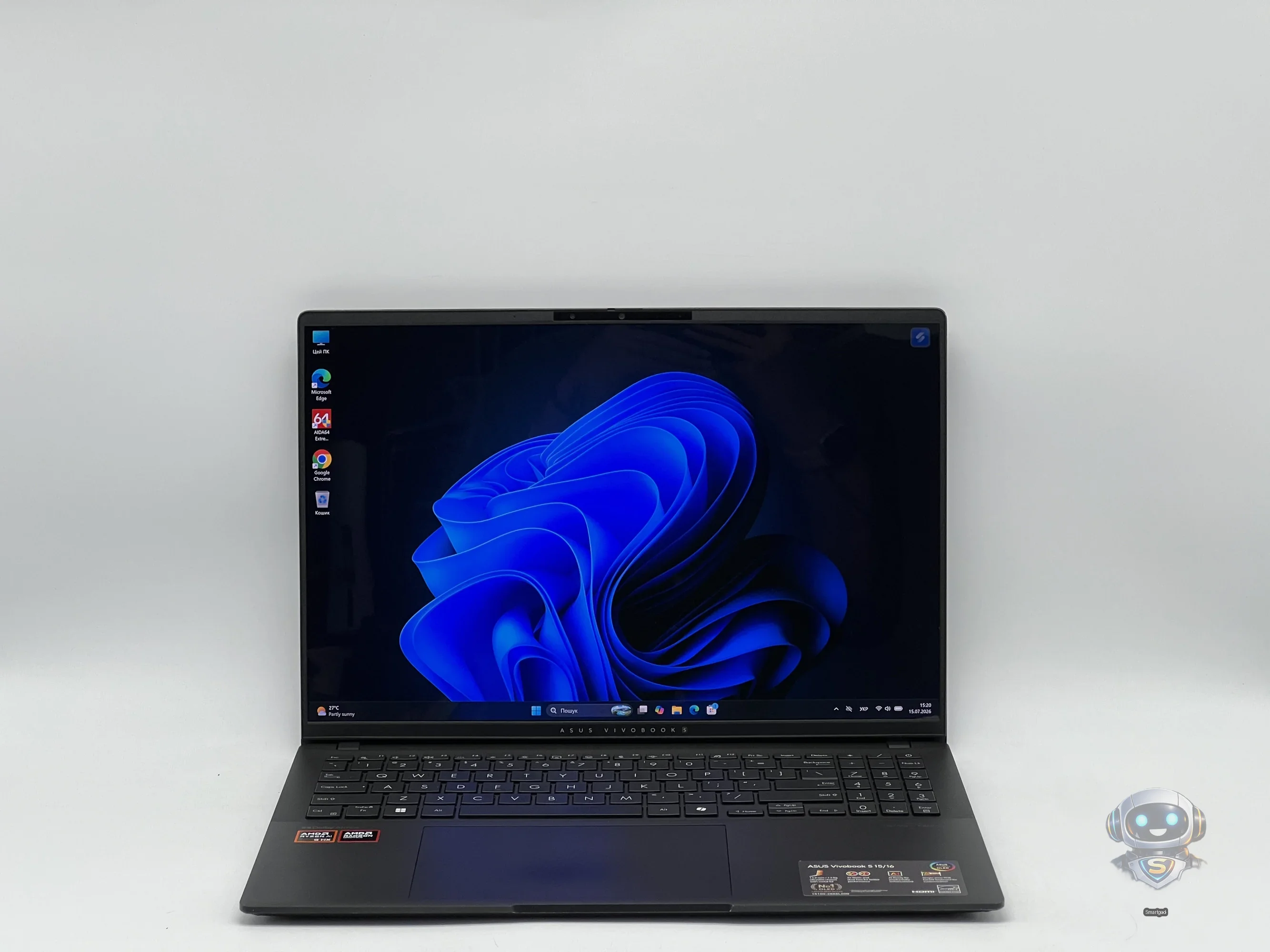 [Б/В] Ноутбук Asus VivoBook S16 M5606WA / AMD Ryzen AI 9 HX 370 / 32GB RAM / 480GB / 16" 3.2K OLED 120Hz