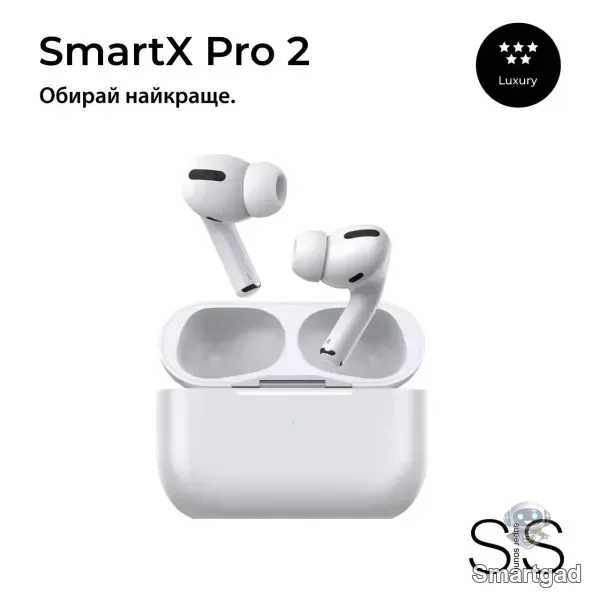 Бездротові Bluetooth-навушники SmartX Pro 2 Luxury вакуумні з шумозаглушенням