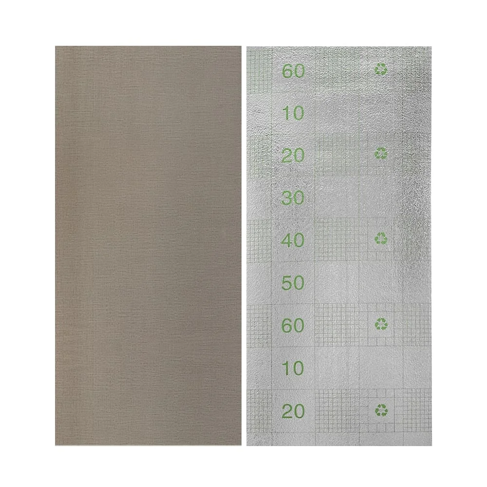Вінілова самоклеюча плитка в рулоні ПВХ 600×3000×2 мм, вологостійка, Світло-коричневий льон фото 4