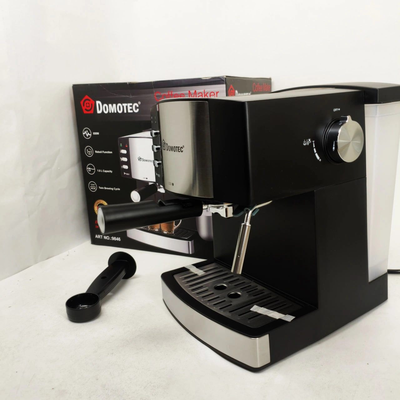 Електрична кавоварка Domotec MS-113, еспресо-машина 850 Вт, 15 бар, 1,6 л фото 6