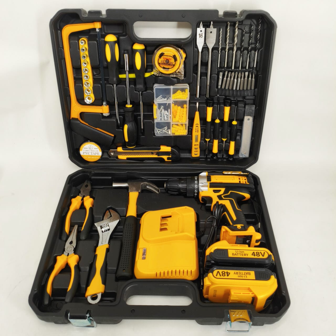 Акумуляторний дриль-шуруповерт Krafftec DCD998 з 2 акумуляторами та набором інструментів фото 2