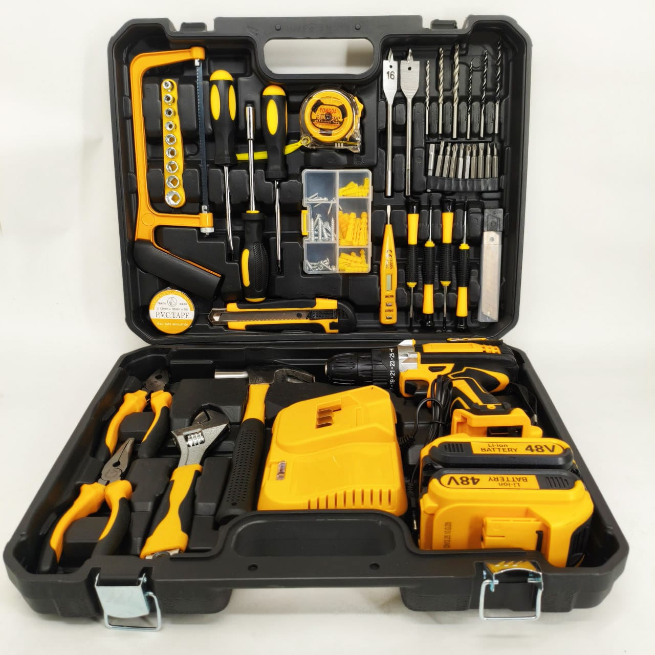 Акумуляторний дриль-шуруповерт Krafftec DCD998 з 2 акумуляторами та набором інструментів фото 5