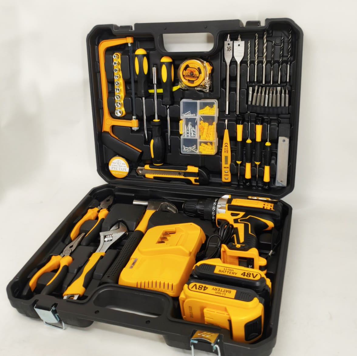 Акумуляторний дриль-шуруповерт Krafftec DCD998 з 2 акумуляторами та набором інструментів фото 3