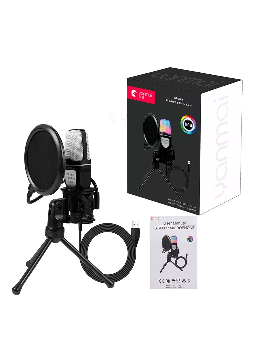Ігровий RGB мікрофон для ПК і приставки фото 4