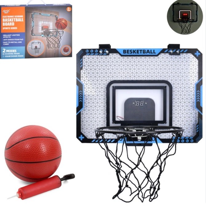 Дитячий баскетбольний набір з електронним табло, м’ячем і насосом