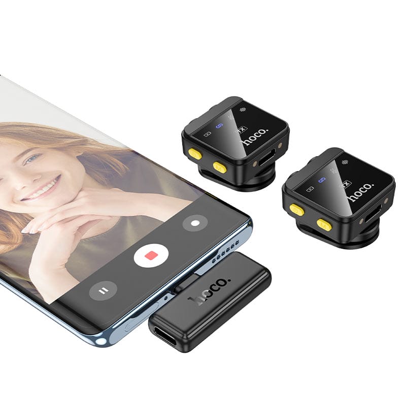 Бездротова мікрофонна система HOCO L17 Dual Mic Type-C / Lightning фото 7
