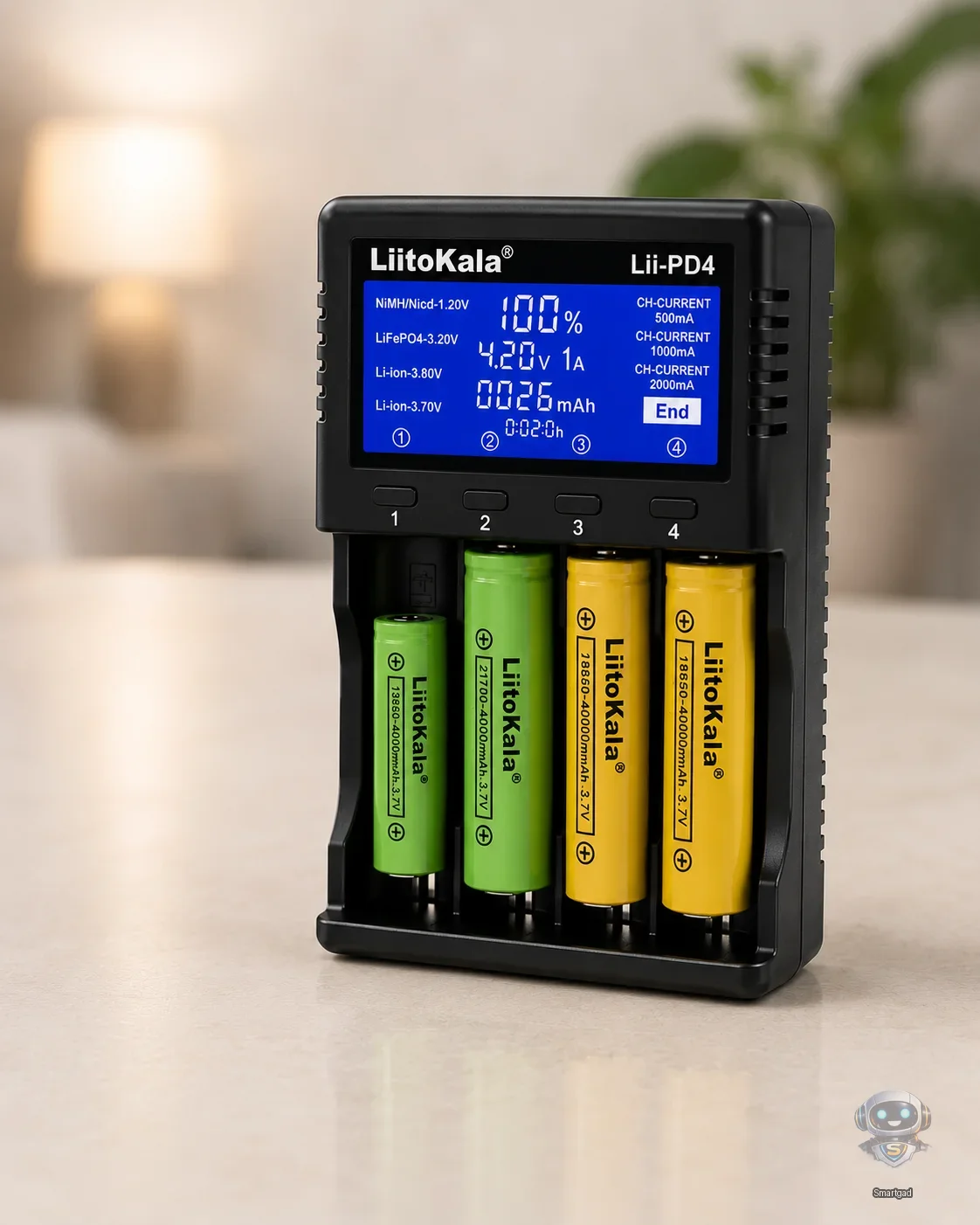 Універсальний зарядний пристрій LiitoKala Lii-PD4 на 4 канали з LCD-дисплеєм