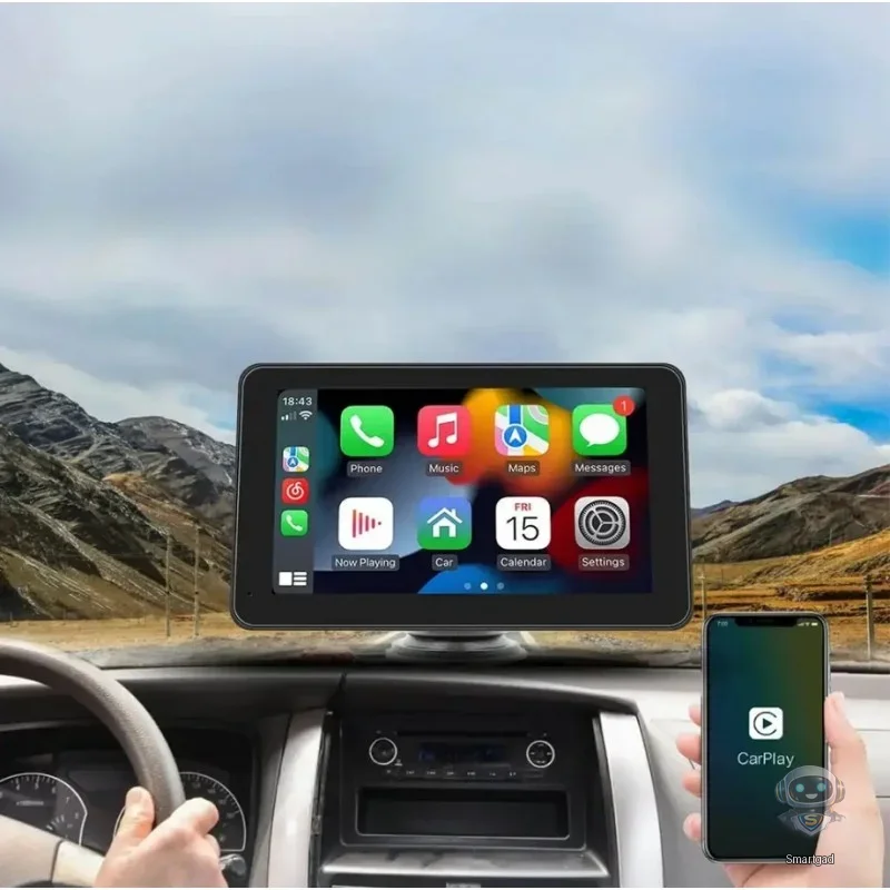 Портативний сенсорний автомобільний монітор 7" з Apple CarPlay та Android Auto CJ-PTC208