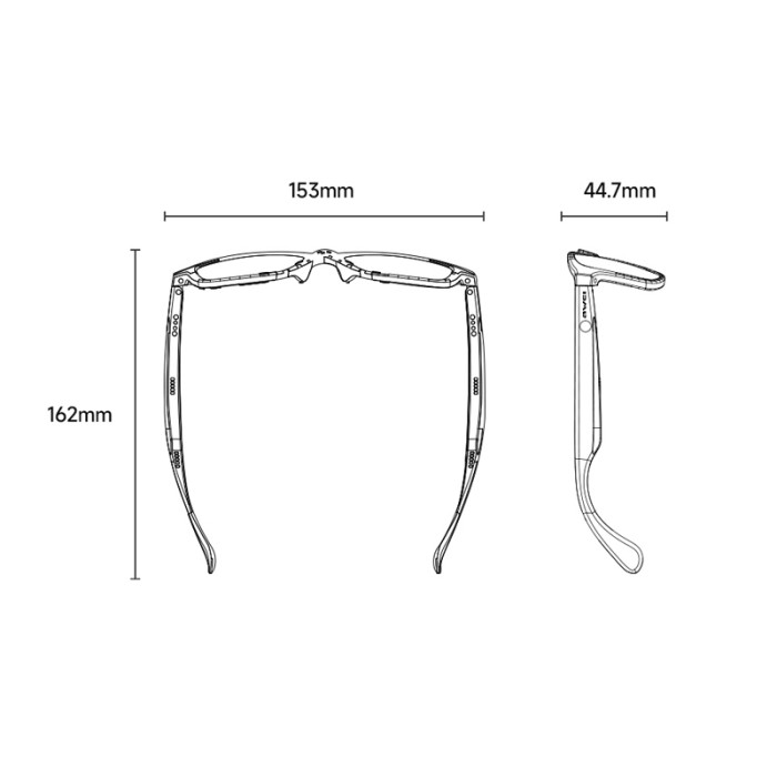 Розумні аудіо-окуляри Awei GL1 Bluetooth 5.4 чорні фото 3
