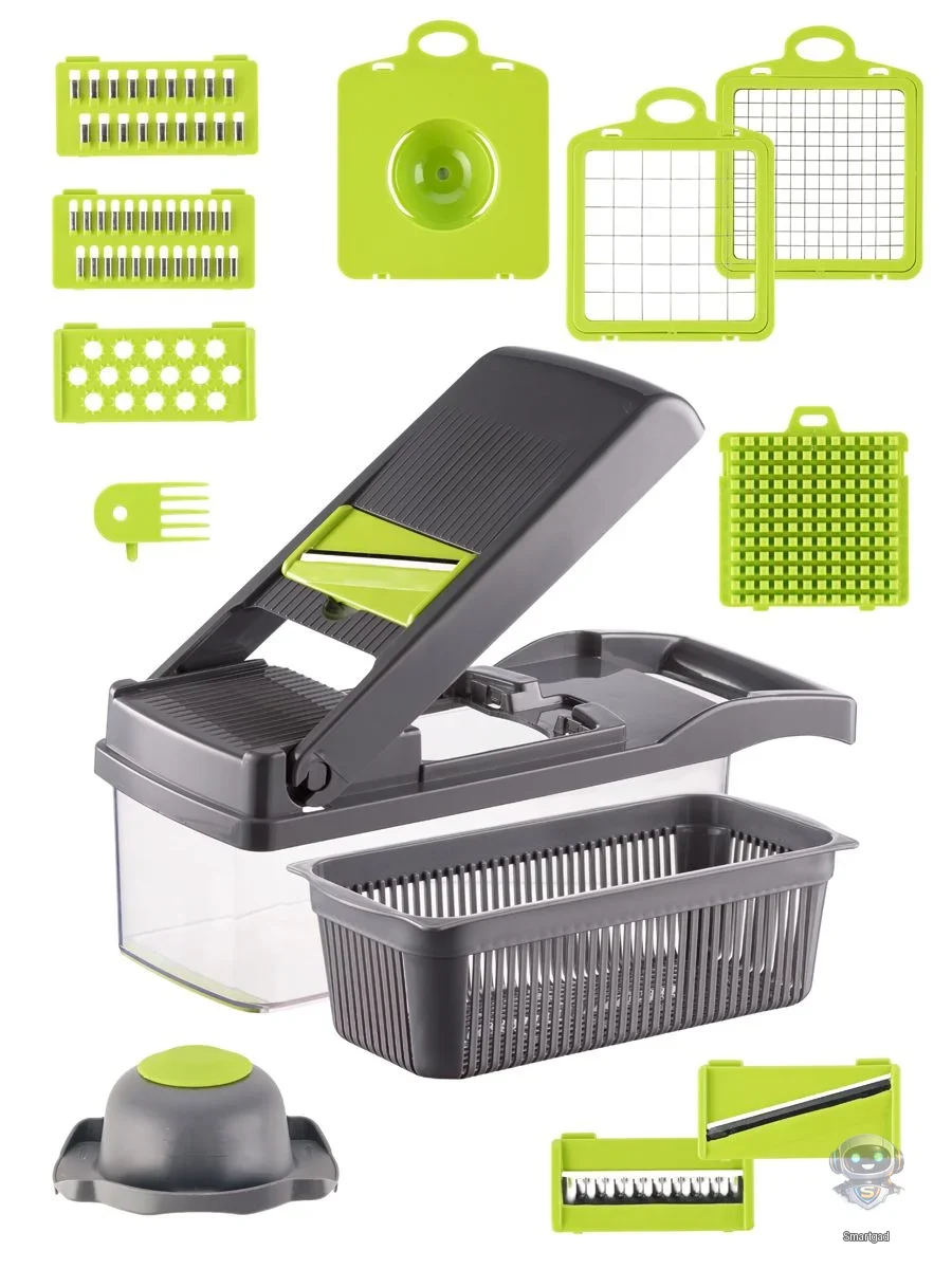 Багатофункціональна овочерізка з контейнером Veggie Slicer 14в1