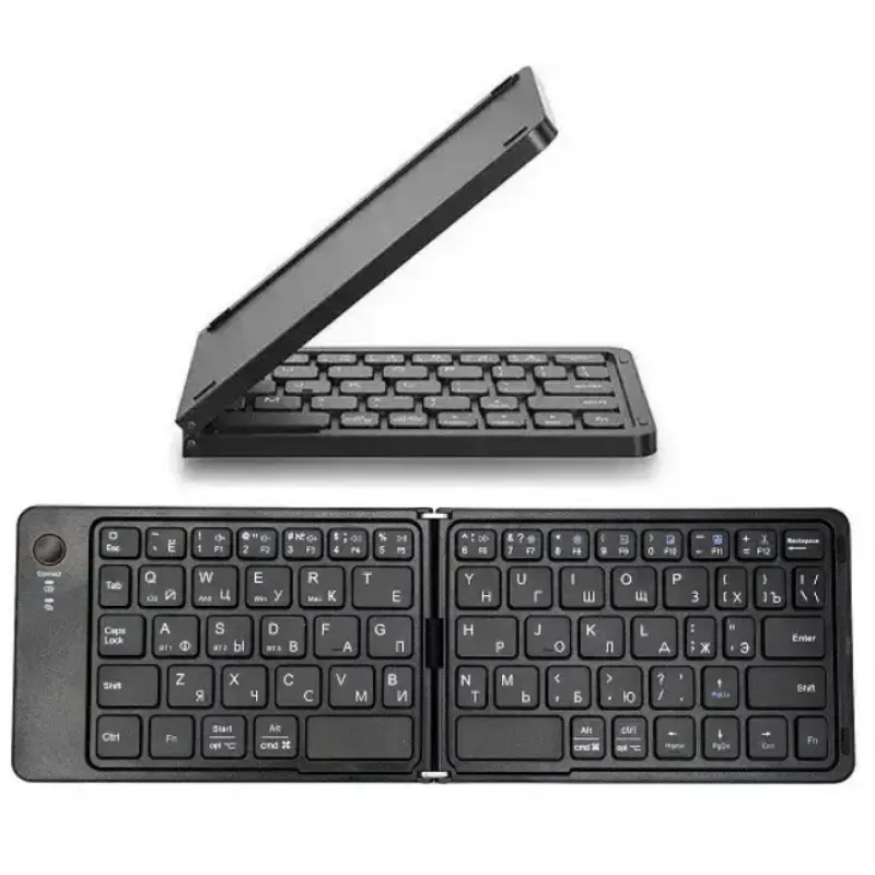 Бездротова Bluetooth-клавіатура HB-028, розкладна, 67 клавіш, Eng/Ru, чорна фото 2