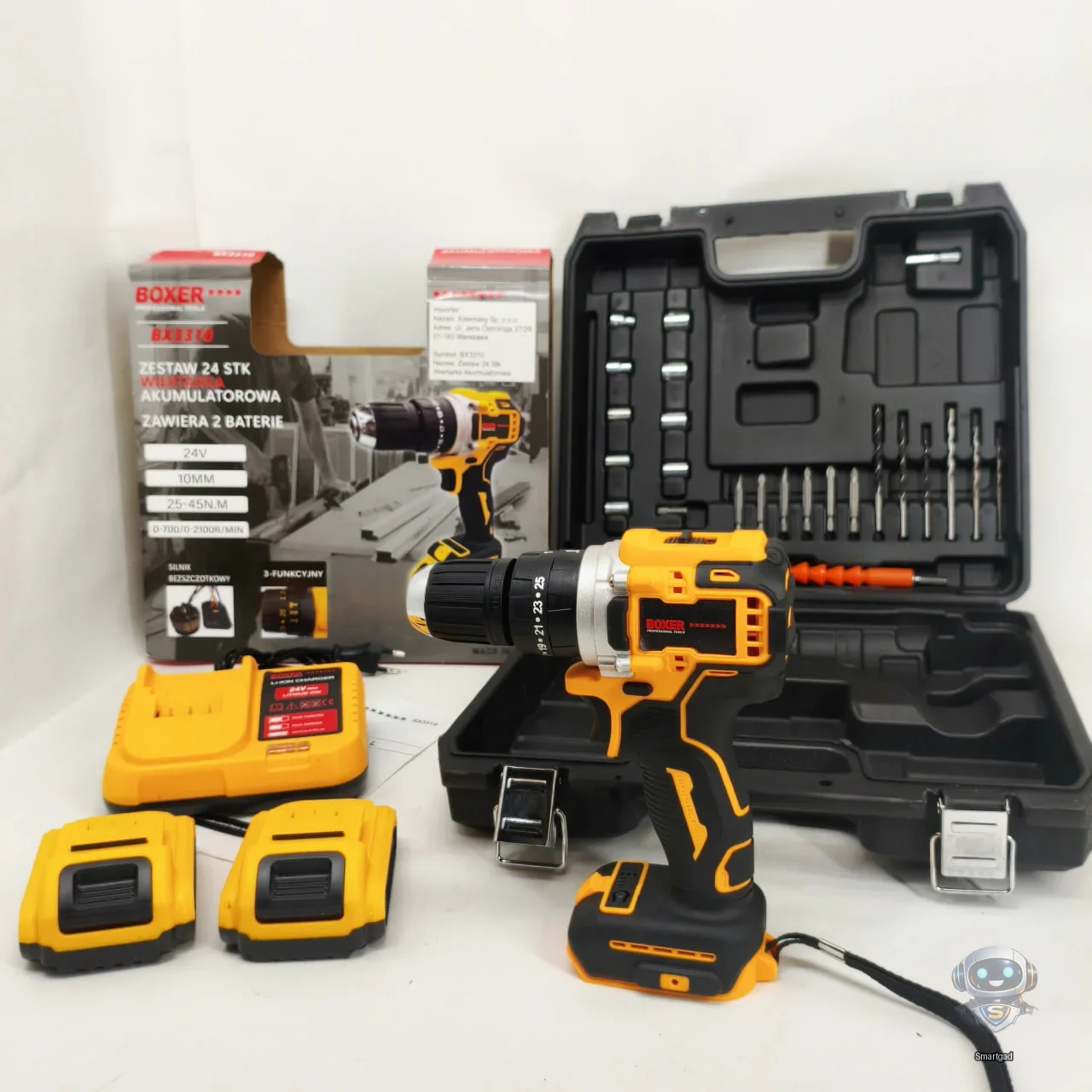 Портативний акумуляторний шуруповерт Boxer BX-3310 24V з двома акумуляторами та кейсом