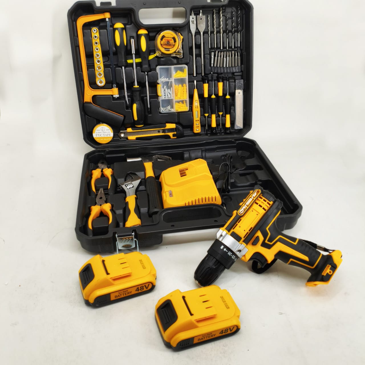 Акумуляторний дриль-шуруповерт Krafftec DCD998 з 2 акумуляторами та набором інструментів фото 4