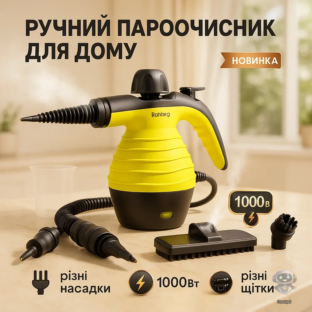 Ручний багатофункціональний пароочисник для дому та дезінфекції