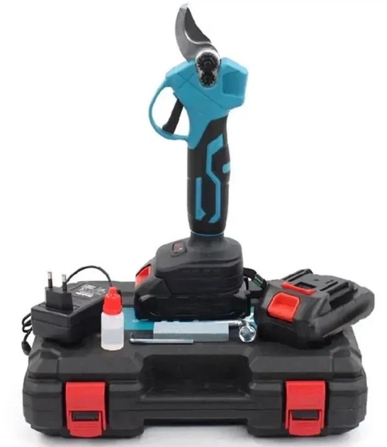 Акумуляторний електричний секатор 24V з 2 акумуляторами фото 6