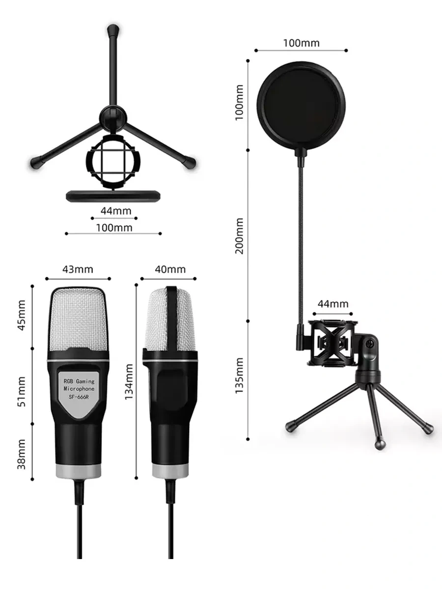 Ігровий RGB мікрофон для ПК і приставки фото 5