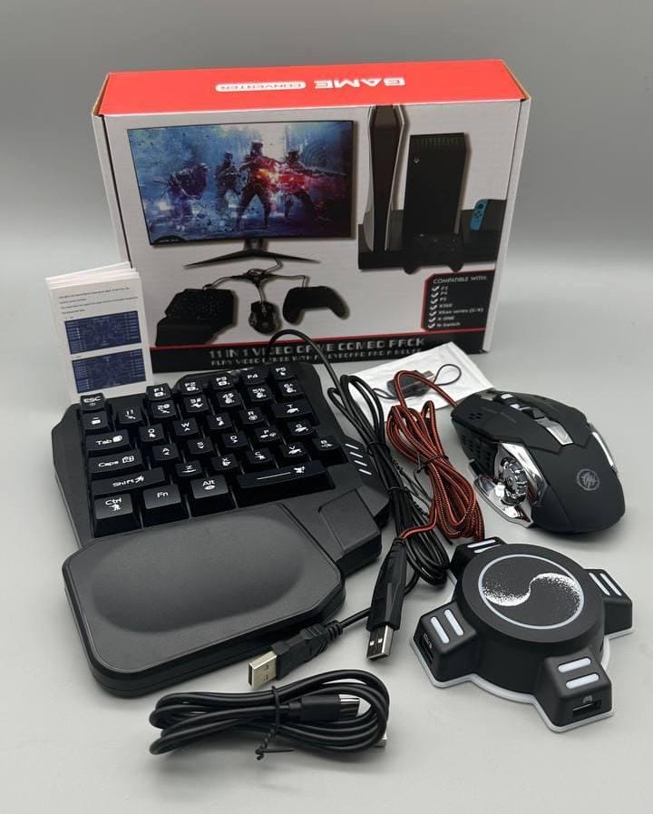 Ігровий набір для смартфона з клавіатурою, мишею та RGB-підсвічуванням