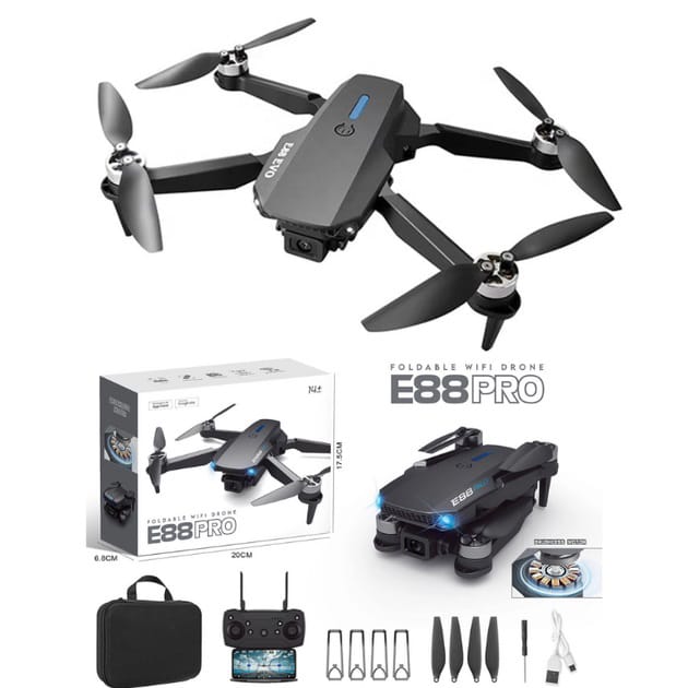 Квадрокоптер дрон E88 з Wi-Fi FPV камерою HD та 2 акумуляторами фото 4