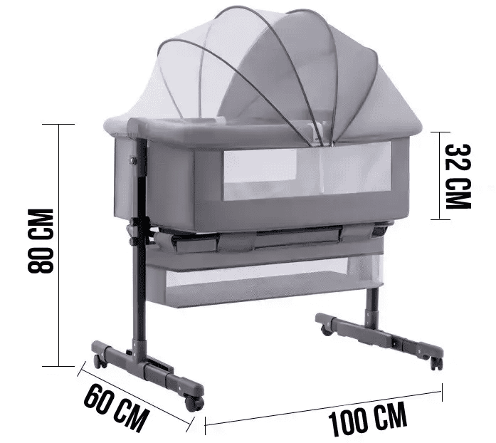 Дитяче складане ліжечко-колиска з москітною сіткою Light Grey фото 3