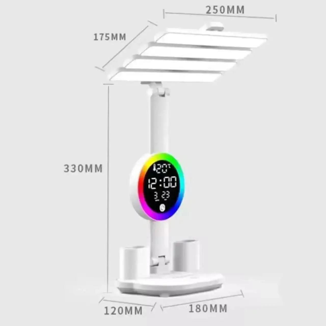Настільна LED лампа KRX-104 з вентилятором, дисплеєм та акумулятором 3200mAh фото 2