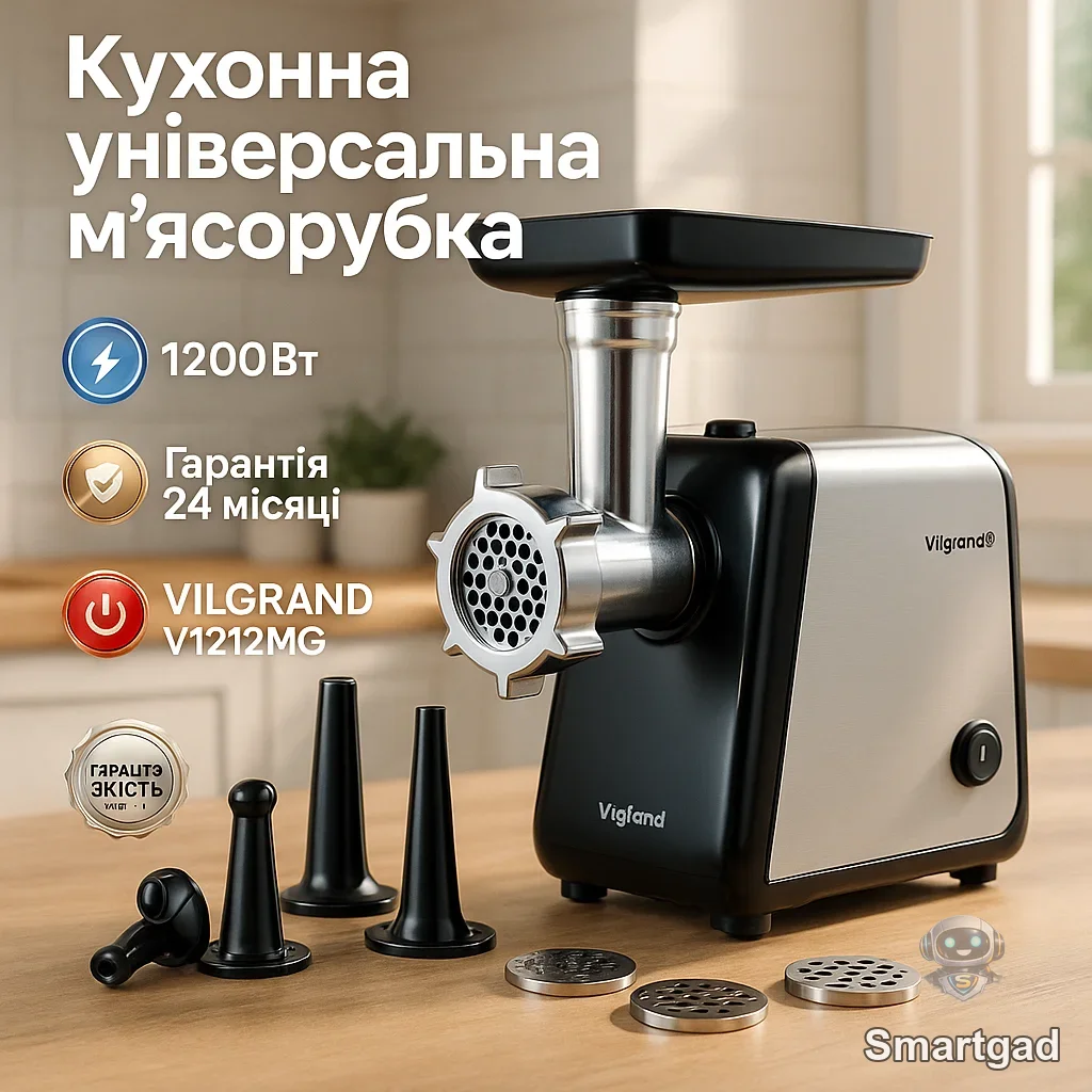 М'ясорубка електрична VILGRAND V1212MG