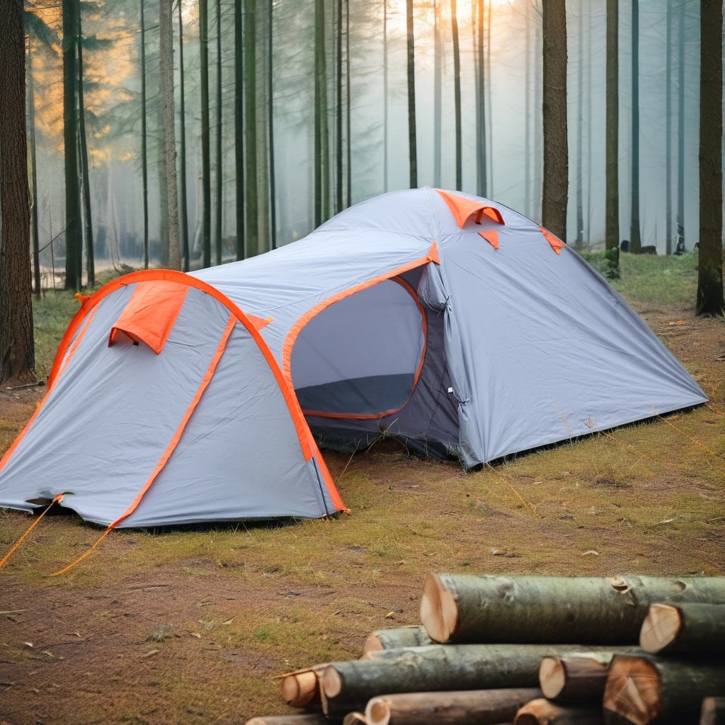 Двошаровий туристичний намет (240+130+100)×240×170 см