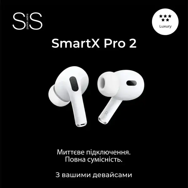 Бездротові Bluetooth-навушники SmartX Pro 2 Luxury вакуумні з шумозаглушенням фото 10