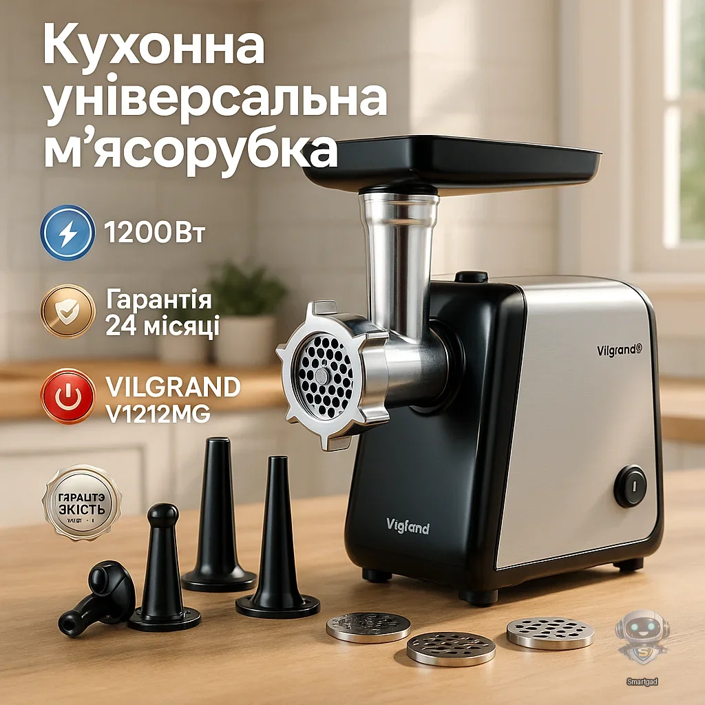 М'ясорубка електрична VILGRAND V1212MG