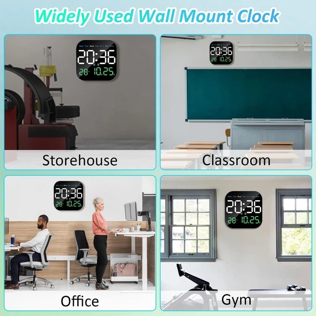 Електронний настінний годинник DS-3828L з термометром і гігрометром фото 5