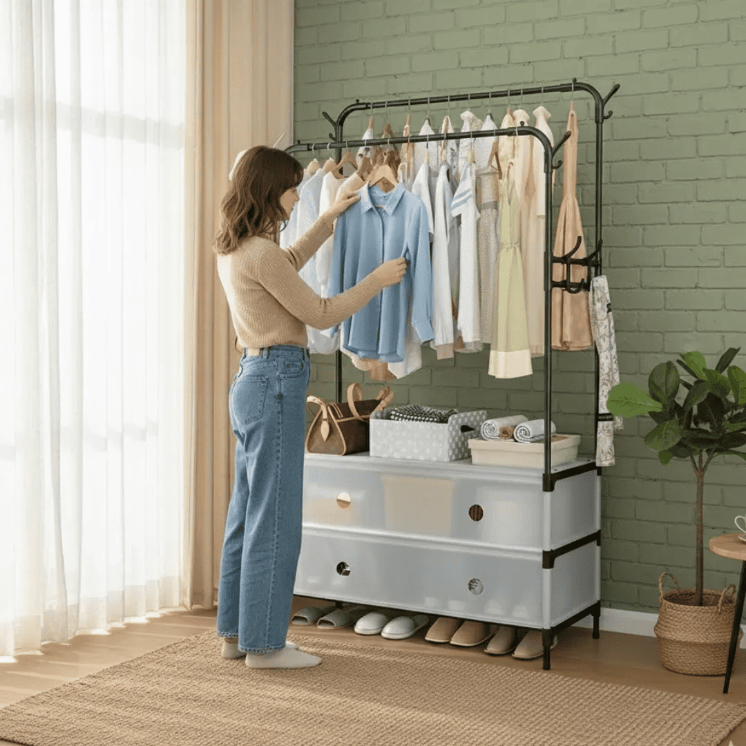 Підлогова вішалка для одягу MJPP83 складна металева