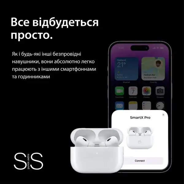 Бездротові Bluetooth-навушники SmartX Pro 2 Luxury вакуумні з шумозаглушенням фото 8