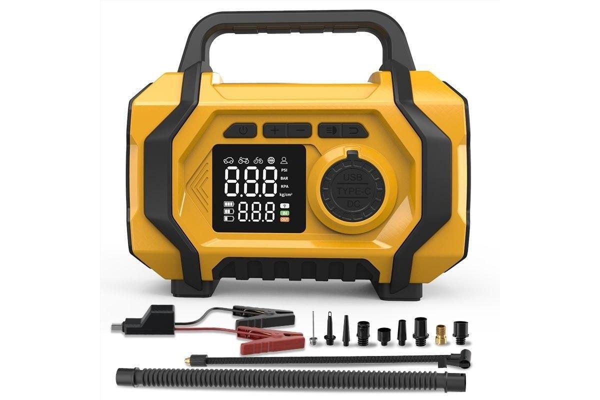 Портативний міні-компресор ATJ-201 для авто з Powerbank і цифровим дисплеєм фото 3