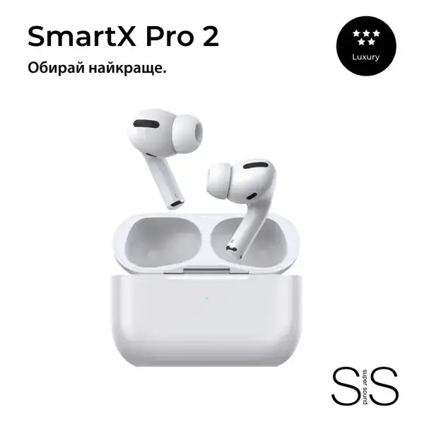 Бездротові Bluetooth-навушники SmartX Pro 2 Luxury вакуумні з шумозаглушенням фото 2
