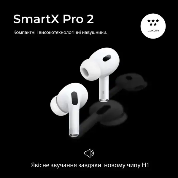 Бездротові Bluetooth-навушники SmartX Pro 2 Luxury вакуумні з шумозаглушенням фото 3