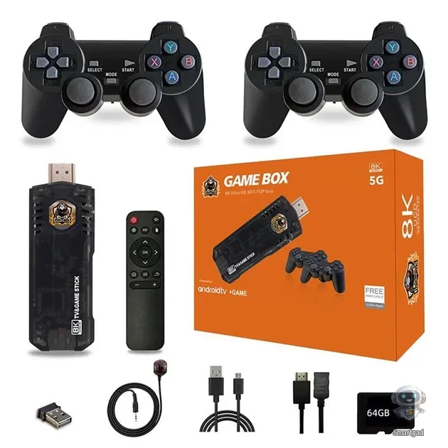 Смарт ТВ приставка Game Box 8K M98 Smart TV Stick з 2 джойстиками