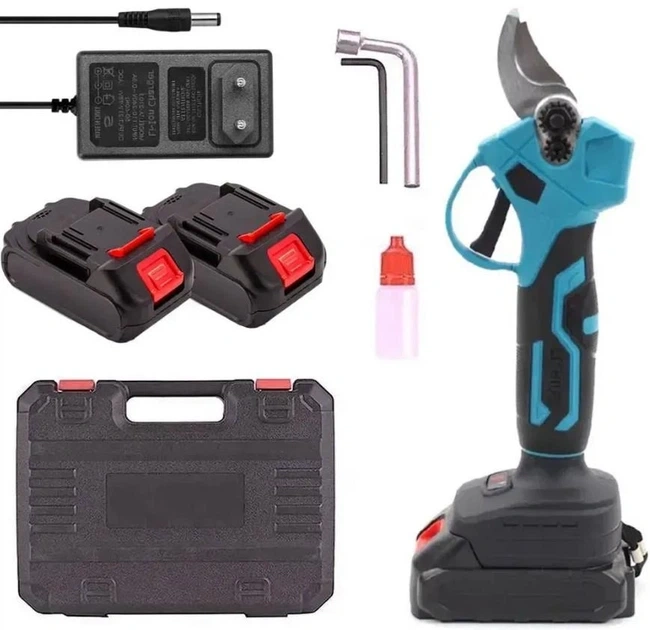 Акумуляторний електричний секатор 24V з 2 акумуляторами фото 3