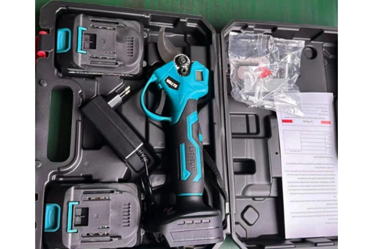 Акумуляторний електричний секатор 24V з 2 акумуляторами фото 2