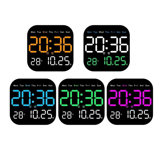 Електронний настінний годинник DS-3828L з термометром і гігрометром