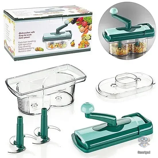 Багатофункціональна овочерізка-подрібнювач Nicer Dicer Twist ручна мультирізка для продуктів